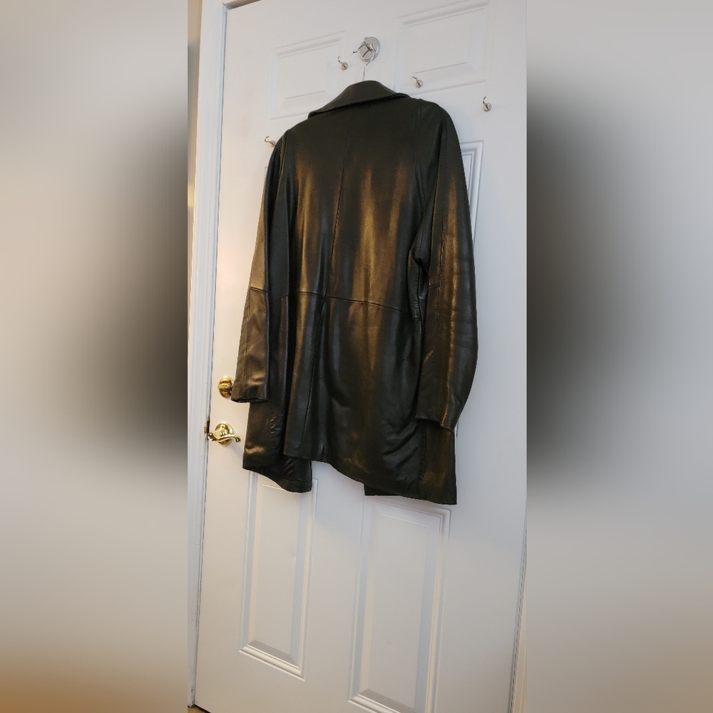 Leather car coat